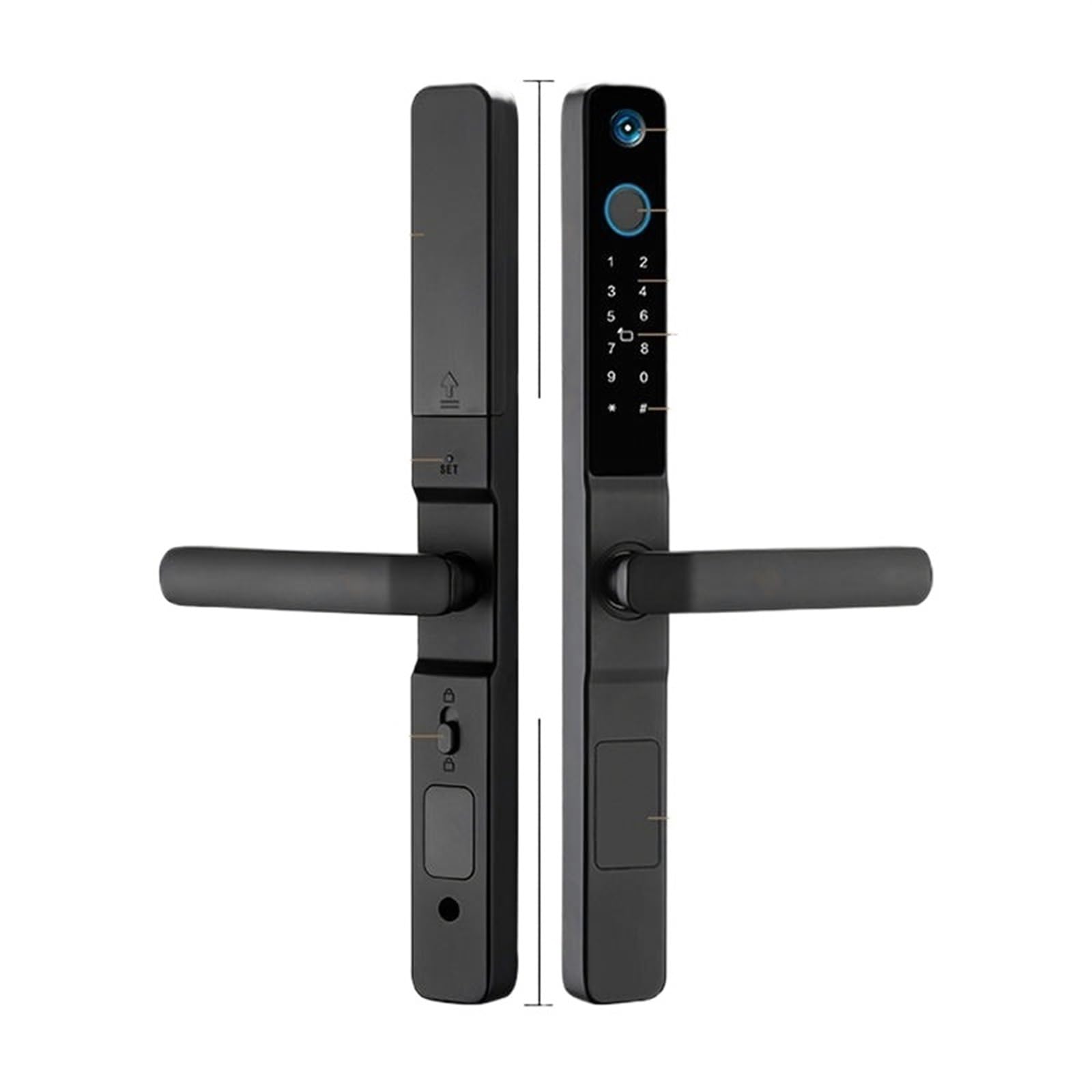 Fechadura inteligente para porta de alumínio tuya, wi-fi, com